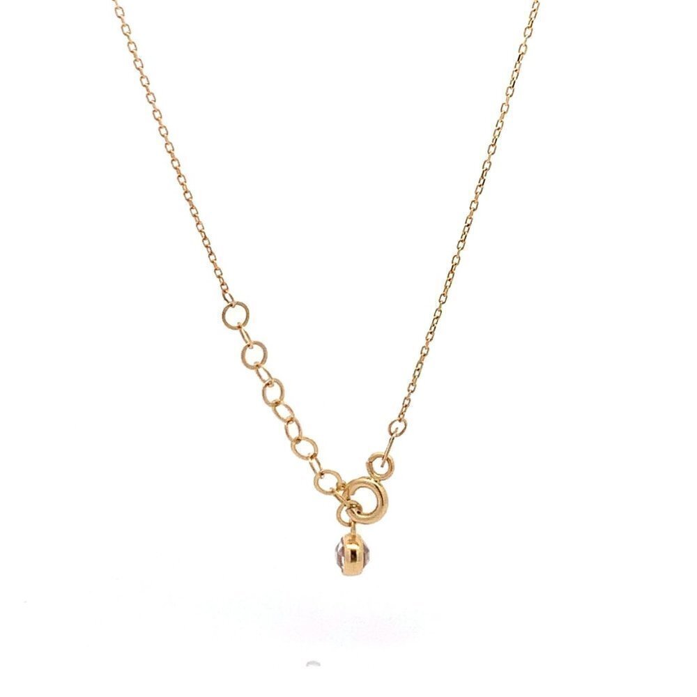 18K Yellow Gold Necklace Chain Pendant Pin 16.5 inches with one inch extension 2 - Picture 3 of 10
